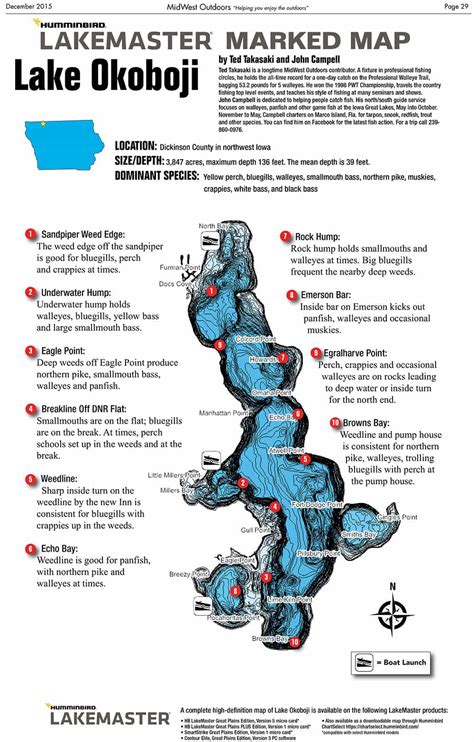 LakeMaster Marked Map: Lake Okoboji - MidWest Outdoors