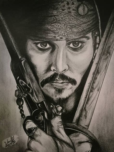 Captain Jack Sparrow Drawing by Nicole Waves | Saatchi Art