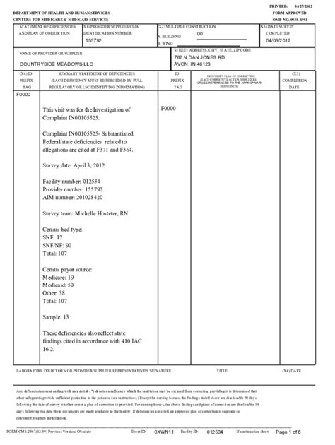 Fillable Online Secure In Substantiated Federal State Deficienc In