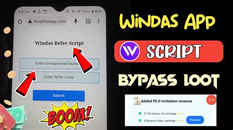 Windas App Refer Script Unlimited Refer Bypass Script OTP