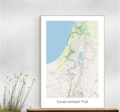 Israel National Trail Topographic Map Poster, Israeli Hike, Printable ...