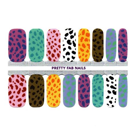 Multicolor Cow Print Nail Polish Wraps Cow Animal Print Etsy