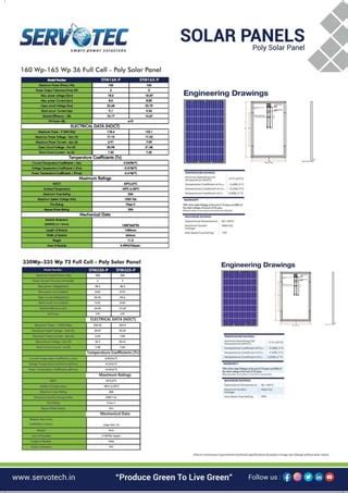 Servotech Solar Panels Catalog | PDF