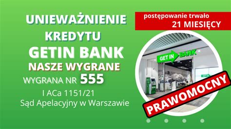 Ekspresowe Prawomocne Uniewa Nienie Kredytu We Frankach Getin Bank W