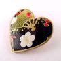 Blossom And Fan Washi Paper Heart Brooch By Matin Lapin