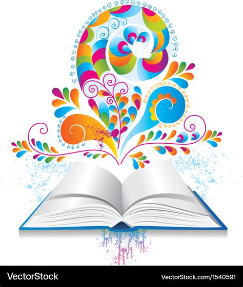 Open Book With Color Splash And Curl Royalty Free Vector