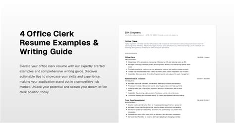 office clerk resume examples writing guide