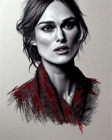 Highly Detailed Portrait Of Keira Knightley Drawn On Stable