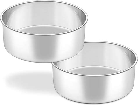 Haware Inch Deep Cake Tin Stainless Steel Round Baking Pan Set Of