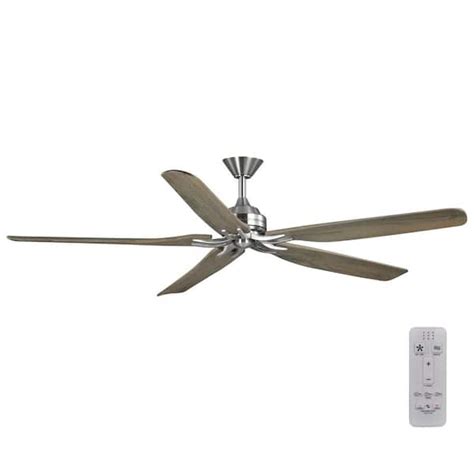 Hampton Bay Danetree 72 in. Indoor/Outdoor Brushed Nickel Ceiling Fan ...