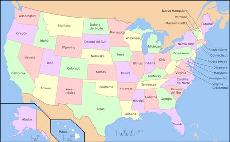 Map Of The United States In Spanish United States Map