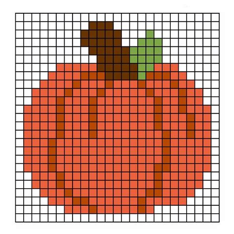 A Cross Stitch Pattern With An Orange Pumpkin On The Front And Bottom