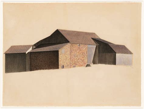 Charles Sheeler Bucks County Barn 1923 Tempera Charcoal Pencil And