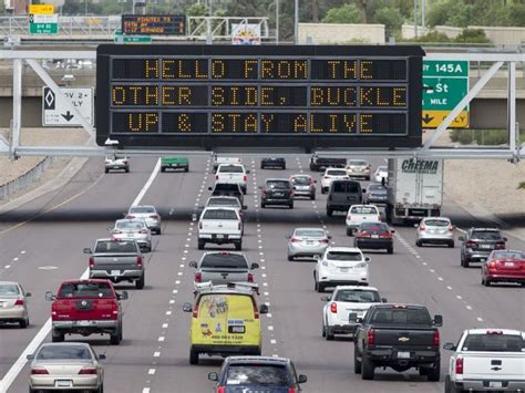 Adot S Hello From The Other Side Freeway Sign Shown Freeway