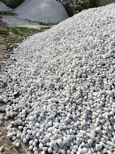 Tumbled Matte White Pebble Stone For Landscaping Dimensions Mm At