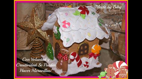 Casita De Jengibre En Fieltro Gingerbread House Tutorial Navideño Youtube