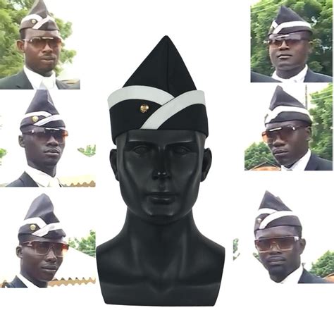 Cosplay Ghana Pallbearers Coffin Dance Black Cap Funeral Dancing Team