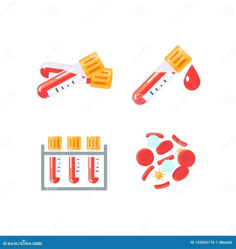 Iconos M Dicos Del Vector Para El An Lisis De Sangre Infographic Stock