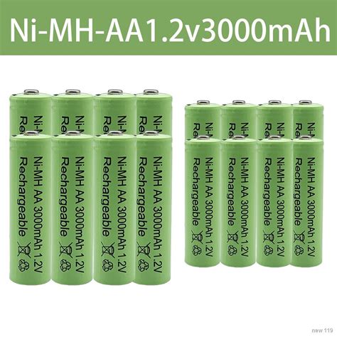 แบตเตอร 100 original 1 2V 3000mAh NI MH AA Pre charged Rechargeable