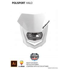 Vector Template Headkight Polisport Halo Headlights Vector Template