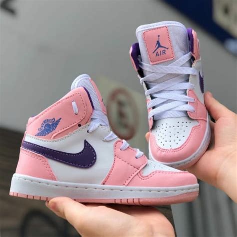 Botinha Nike Jordan Infantil Feminino Preto Rosa Branco Vermelho Cano