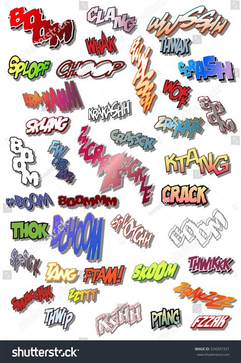 Vector Onomatopoeia Effects Comic Book Sounds Stock Vector 524397337 Shutterstock