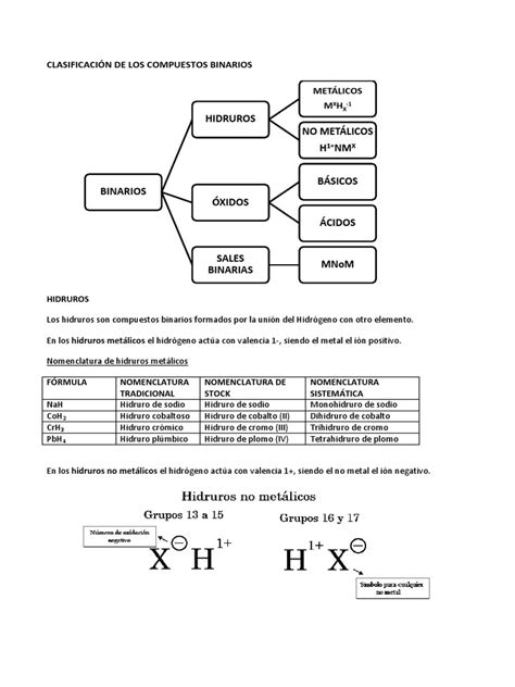 2 Hidruros Hidróxidos Y Sales Binarias Pdf Ácido Sal Química