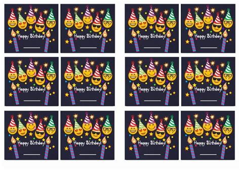 Emoji Name Tags Birthday Printable Birthday Emoticons Emoji Birthday