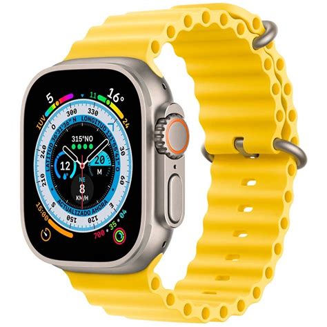 Apple Watch Ultra Titanio Con Correa Ocean Amarilla