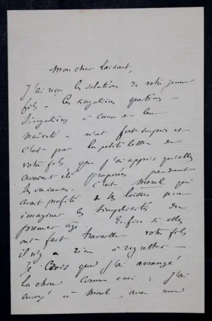 GASTON ALBERT GOHIERRE DE LONGCHAMPS LETTRE AUTOGRAPHE SIGNÉE A