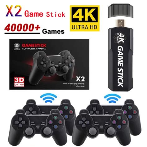 Sistema Da Vara Do Jogo De V Deo X2 Gamepads Sem Fio 2 4G 64GB 30000