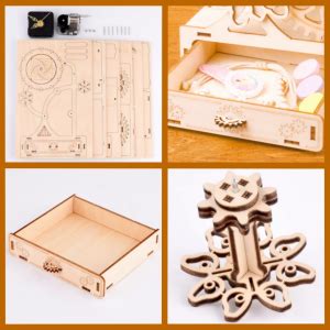 Amazon Yii Wmoc D Wooden Puzzle To Adult Diy Clock Gear Music Box