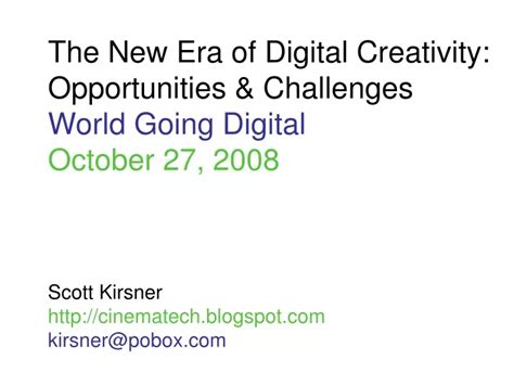 PPT - The New Era of Digital Creativity: Opportunities & Challenges ...