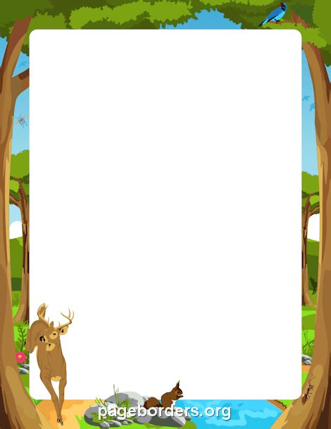 Woodland Border: Clip Art, Page Border, and Vector Graphics