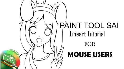 [sai] Drawing With A Mouse Lineart Tutorial Youtube