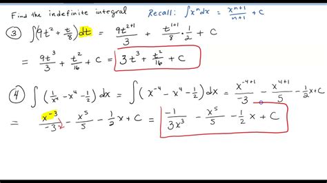 Indefinite Integrals Using The Reverse Power Rule YouTube