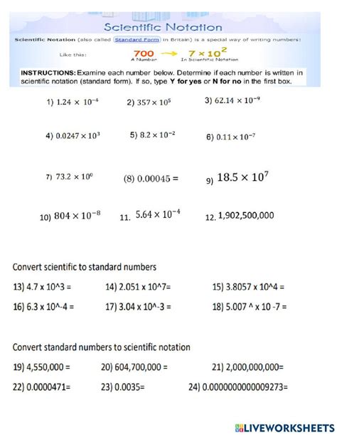 Introduction To Scientific Notation Worksheet Live Worksheets Worksheets Library