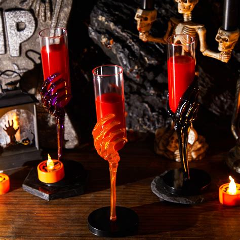 Tanlade 2 7 Oz Halloween Goblets With Spooky Skeleton Hand Plastic