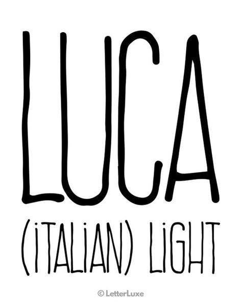 Luca Name Meaning Art Printable Baby Shower T Nursery Printable