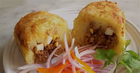 Street Food Recipe Peruvian Stuffed Potatoes