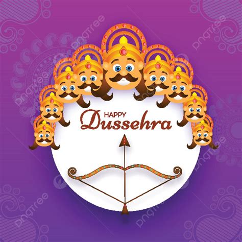 Illustrated Dussehra Festival Poster Or Template Design With A Joyful