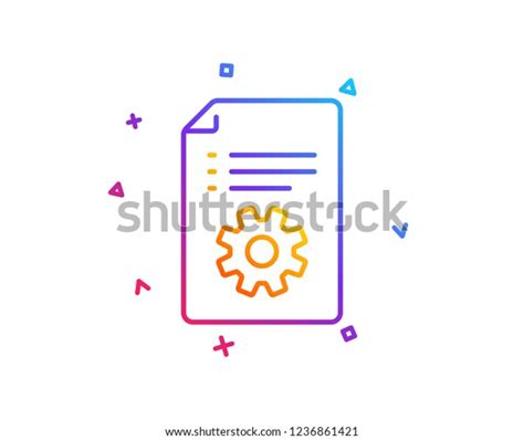 Technical Documentation Line Icon Instruction Sign Stock Vector