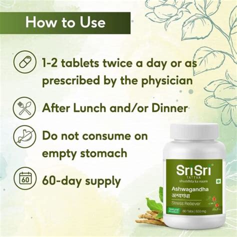 2 X Sri Sri TATTVA Shuddhta Ka Naam Ashwagandha 500mg Tablets 60