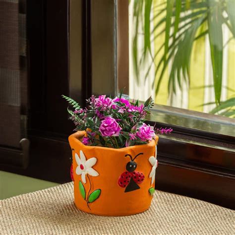 ExclusiveLane Terracotta Table Planters For Garden Decoration Items