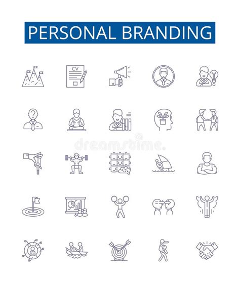 Personal Branding Line Icons Signs Set Design Collection Of Personal