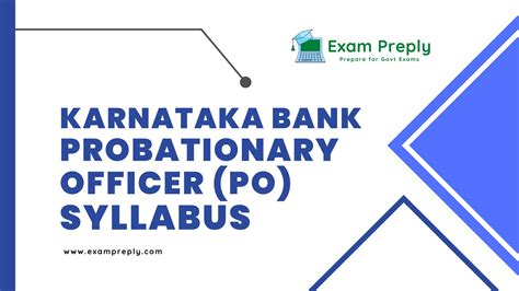 Karnataka Bank Probationary Officer Po Syllabus Exam Pattern Exam