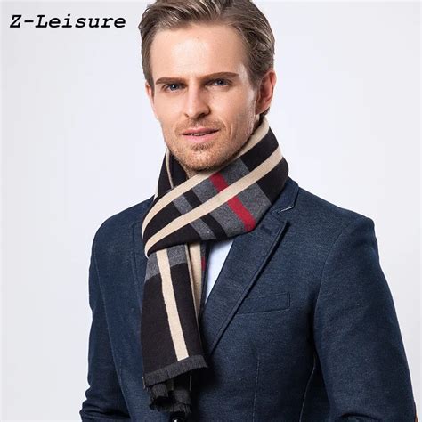 Fashion Design Casual Scarves Winter Men's Cashmere Scarf Luxury Brand ...