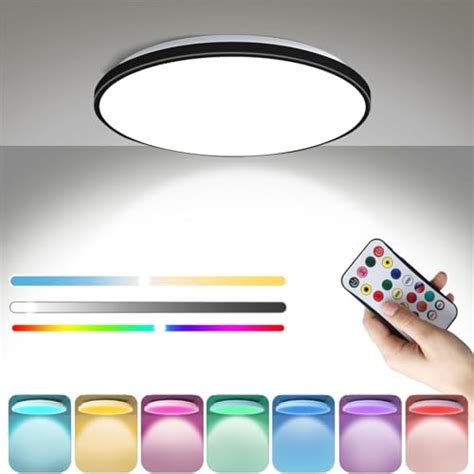 Matane Rgb Led Ceiling Light Dimmable With Remote Control W Flush