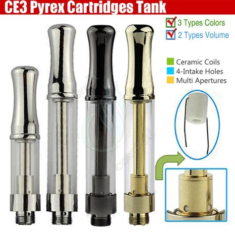 New Ceramic Coils Cartridges Pyrex Tank Ce3 Bud Touch 510 Glass Metal Wax Thick Oil Vaporizer O