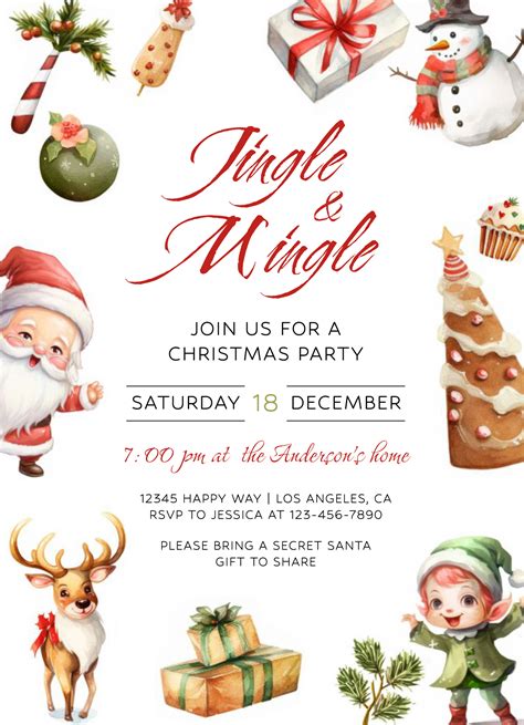 Free Christmas Party Invitation Templates For Microsoft Word